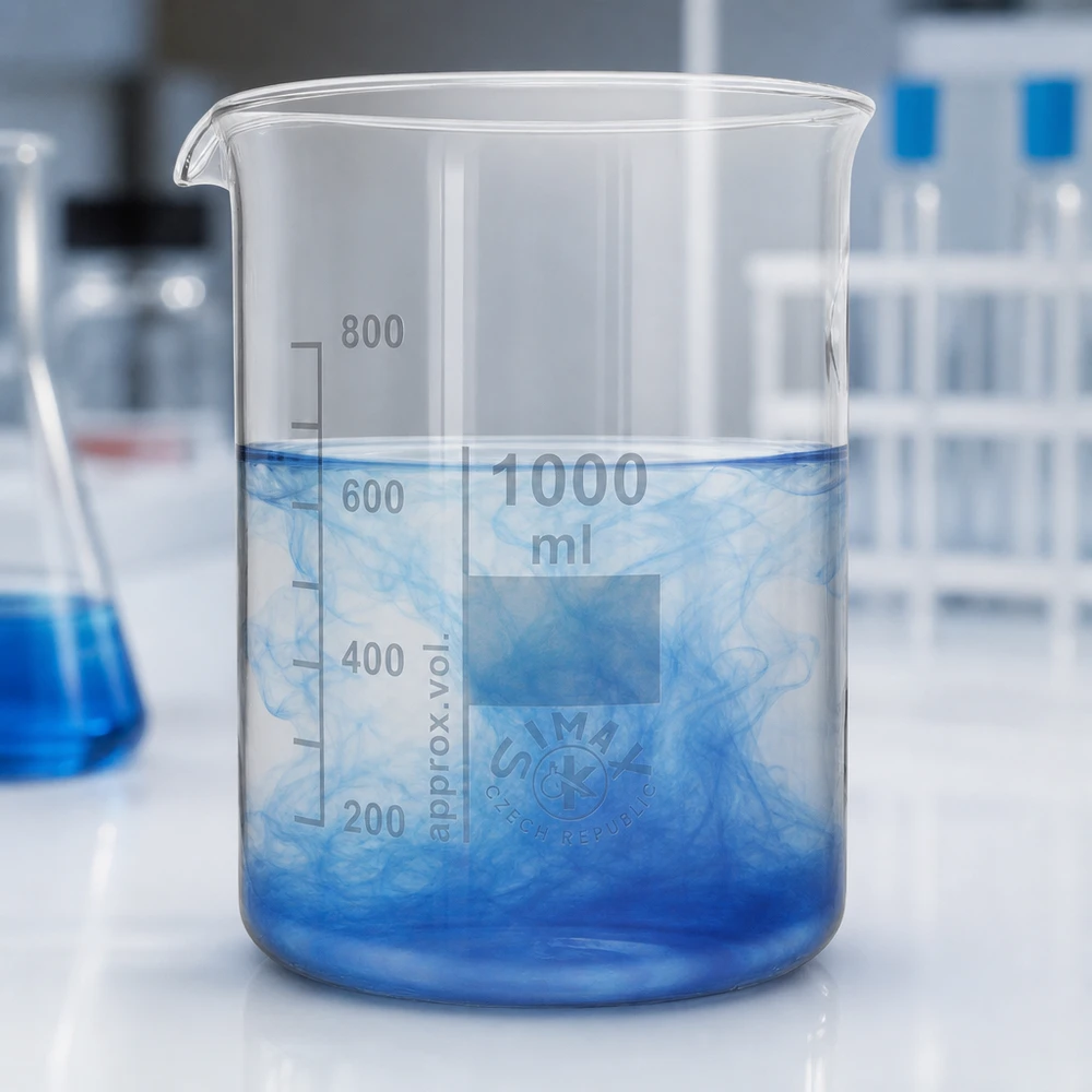 Kádinka 1000ml z borosilikátového skla, nízký tvar 1000ml Messbecherglas aus Borosilikatglas mit ergonomischer niedriger Form für Laborarbeiten