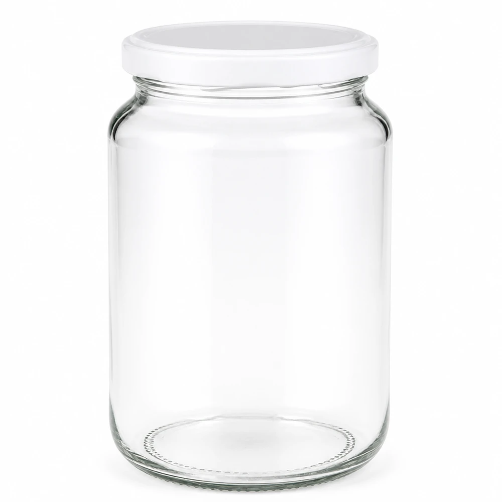 382ml Rundglas mit weißem BasicSeal Deckel UNiTWIST Einmachglas transparent Vorratsglas Konservierungsglas