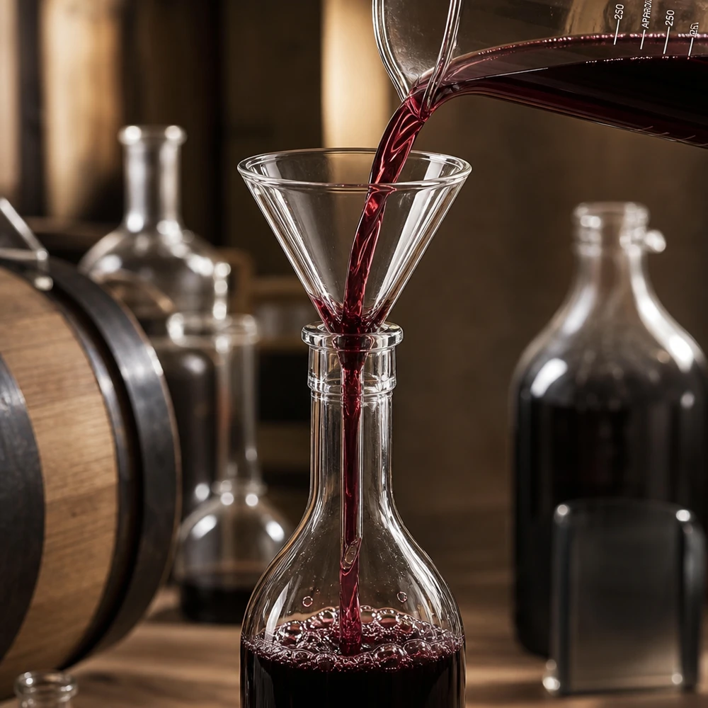 Trychtýř ø35mm sodnovápenatý, úhel 60°, krátký styl Praktischer Labortrichter 35mm Öffnung aus chemikalienbeständigem Kalk-Soda-Glas mit Kurzstiel