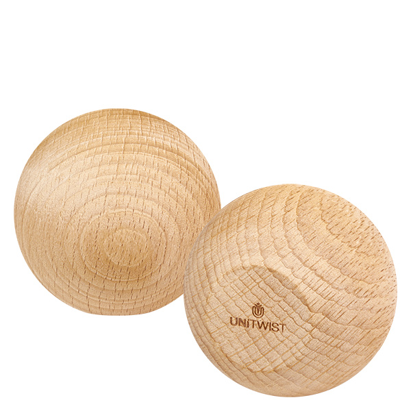 UNiTWIST dřevěná koule (buk) pro WECK RR60 UNiTWIST Holzkugel Buche WECK RR60 Deckel zwei natürliche Holzkugeln mit Markenlogo