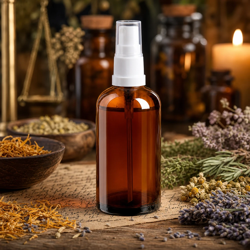100ml lahvička s rozprašovačem bílá/průhledný standardní uzávěr BrownLine UT18/100 Stilvolle 100ml Bernsteinglas-Sprühflasche mit matter Oberfläche für hochwertige Beauty-Produkte