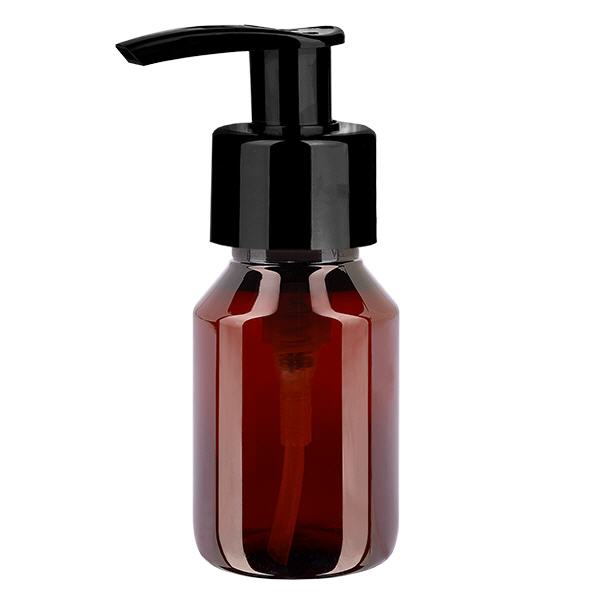 PET láhev 50ml s dávkovací pumpičkou černá PET láhev 50ml s dávkovací pumpičkou černá