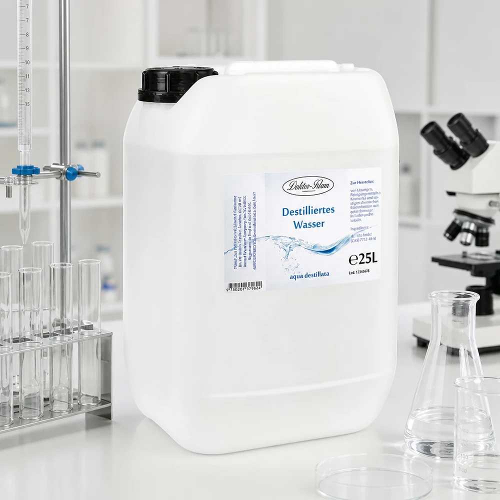 Destilovaná voda 25L Doktor-Klaus 25 Liter Premium destilliertes Wasser Doktor-Klaus für medizinische und technische Zwecke