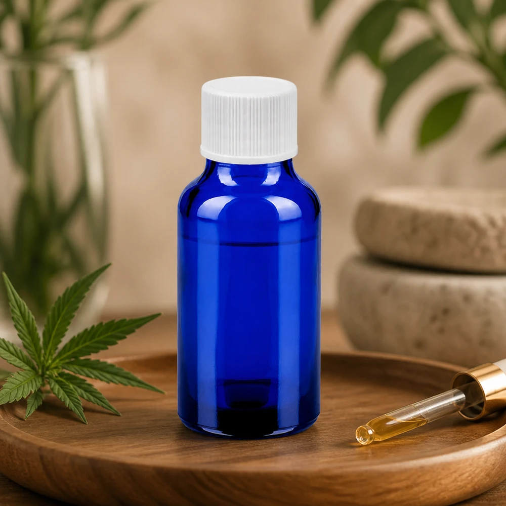 Elegante 20ml Tropfflasche in Apothekerqualität mit weißem Verschluss für Hautpflegeöle