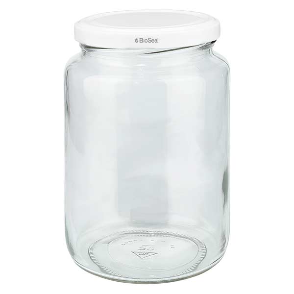 Kulat&#225; sklenice o objemu 795 ml s b&#237;l&#253;m v&#237;&#269;kem BioSeal UNiTWIST.