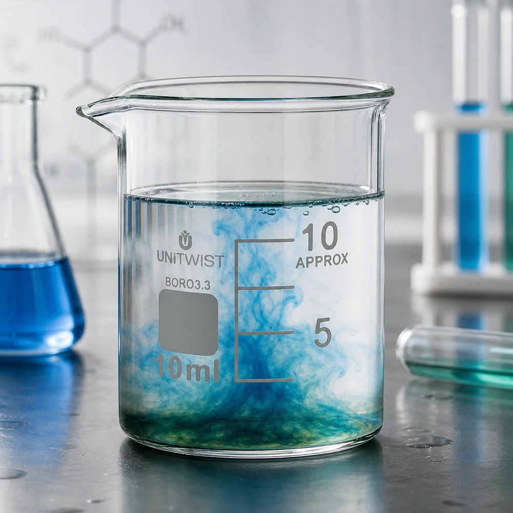 Kádinka 10 ml borosilikátová, nízká forma UNiTWIST UNiTWIST Laborglas 10ml zylindrische niedrige Form aus chemikalienbeständigem Borosilikat 3.3