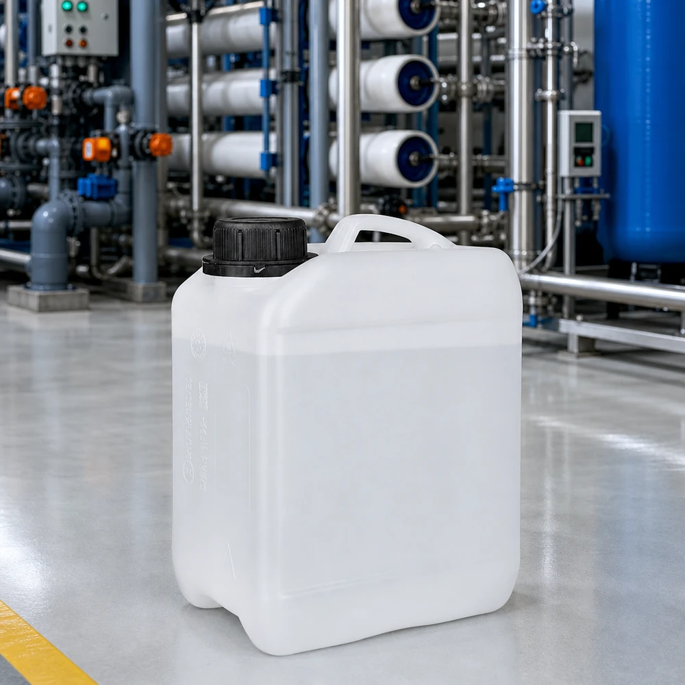 Kanystr 2,5 litru se šroubovacím uzávěrem s ochranou proti manipulaci. Stapelbarer Industriekanister 2,5 Liter naturfarben mit auslaufsicherem Schraubdeckel und UN-Zulassung
