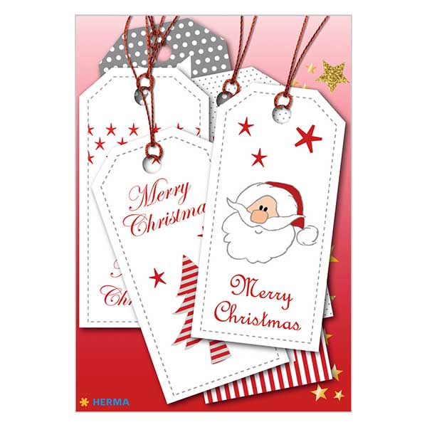 Přívěsek "XMAS" (6 kusů) se třpytkami Přívěsek "XMAS" (6 kusů) se třpytkami