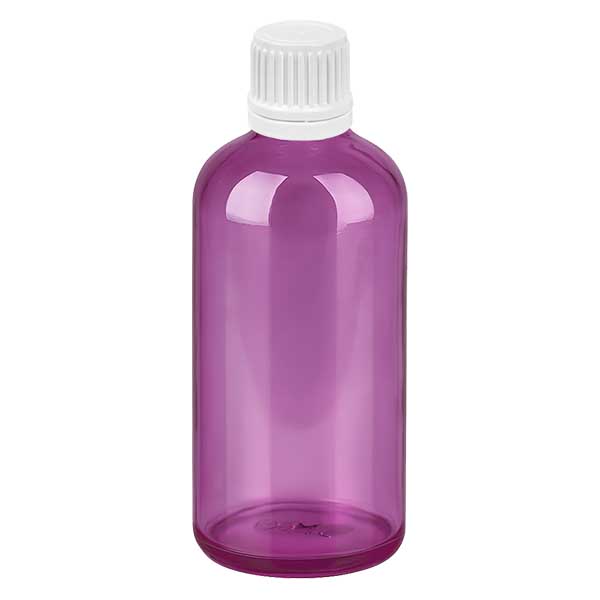 100ml lahvi&#269;ka s kap&#225;tkem 0,7mm b&#237;l&#233; sklo Originality &#353;roubovac&#237; uz&#225;v&#283;r PurpleLine UT18/100