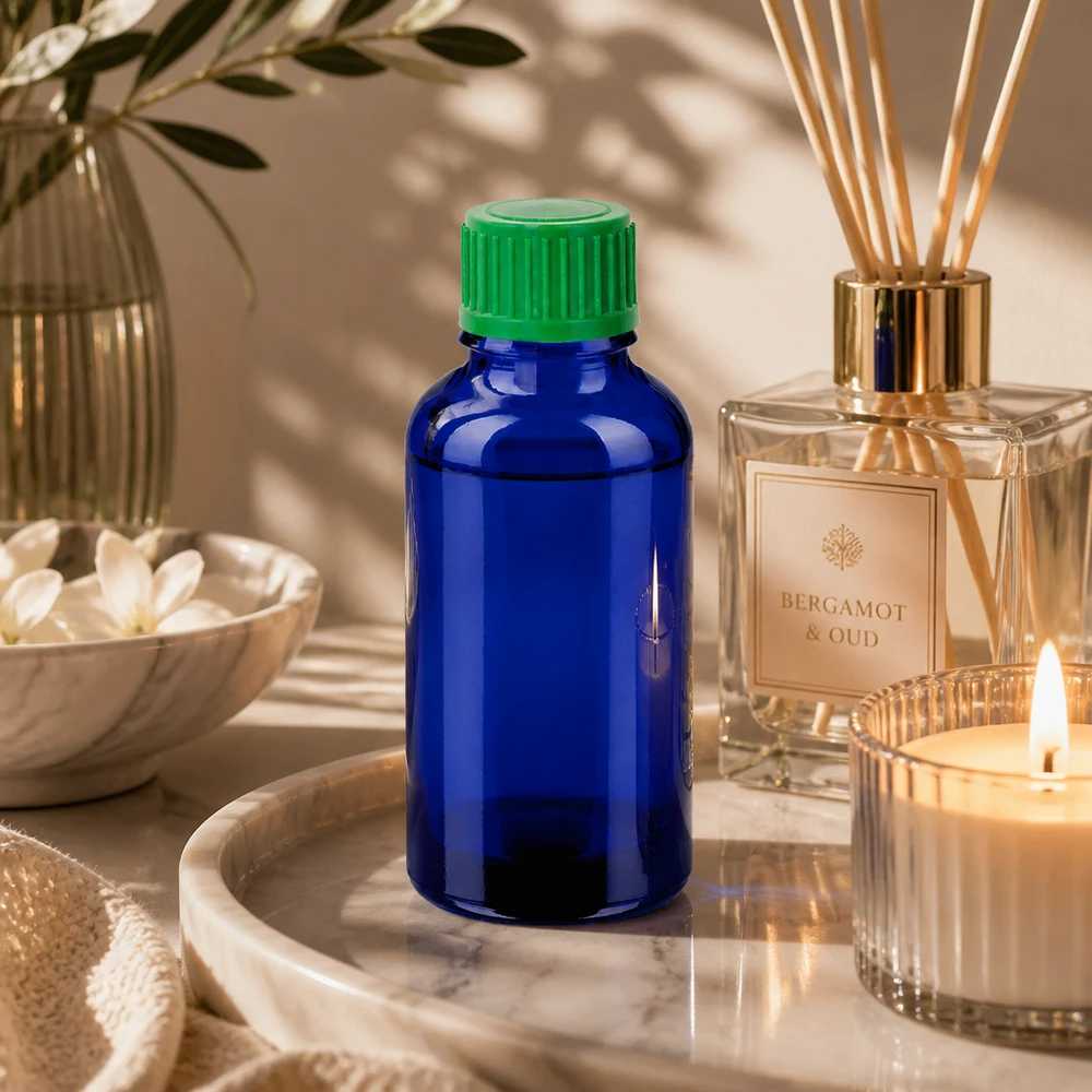 Vielseitige 30ml Glasflasche blau für Tinkturen Essenzen und homöopathische Mittel