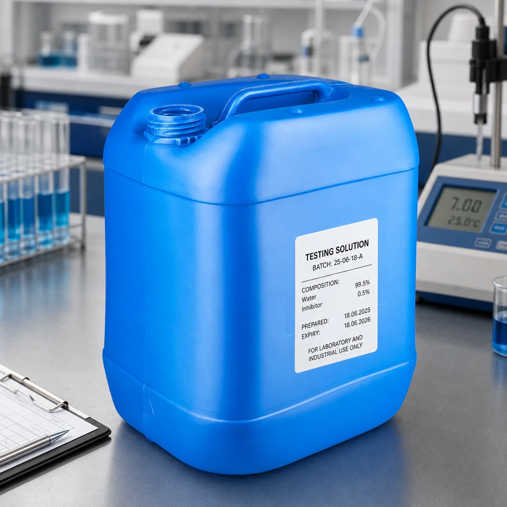 Wiederverwendbarer Kanister 20 Liter in Blau für sichere Aufbewahrung industrieller Prüflösungen