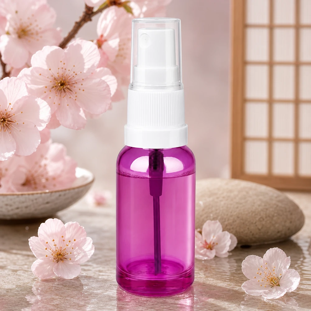 20ml lahvička s rozprašovačem bílá/průhledná Standard PurpleLine UT18/20 20ml Spritzflasche durchsichtig-violett mit robustem Kunststoffgehäuse und Standardgewinde