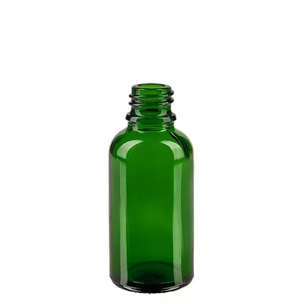 Kapací lahvička 30ml DIN 18 nalévací kroužek zelené sklo