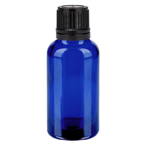 30ml kulovit&#225; l&#225;hev 8mm nal&#233;vac&#237; krou&#382;ek &#269;ern&#253; tamper-evidentn&#237; uz&#225;v&#283;r BlueL. UT18/30