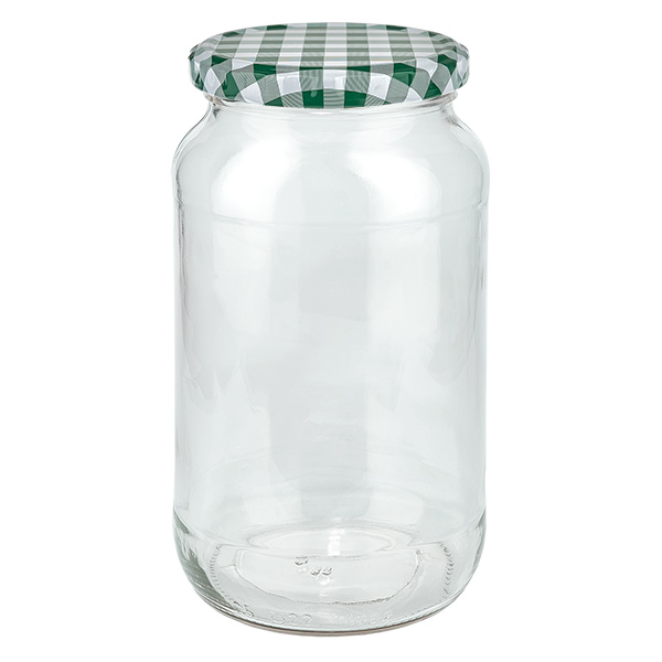 1062ml kulat&#225; sklenice + v&#237;&#269;ko BasicSeal zelen&#233;/b&#237;l&#233; UNiTWIST