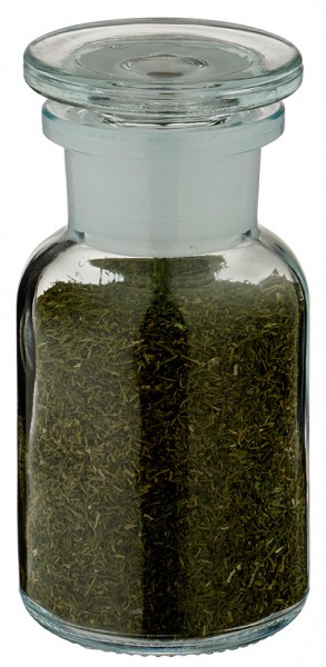 Nápad na sklenici na koření: apatykářská láhev se širokým hrdlem z čirého skla o objemu 100 ml. Nápad na sklenici na koření: apatykářská láhev se širokým hrdlem z čirého skla o objemu 100 ml.