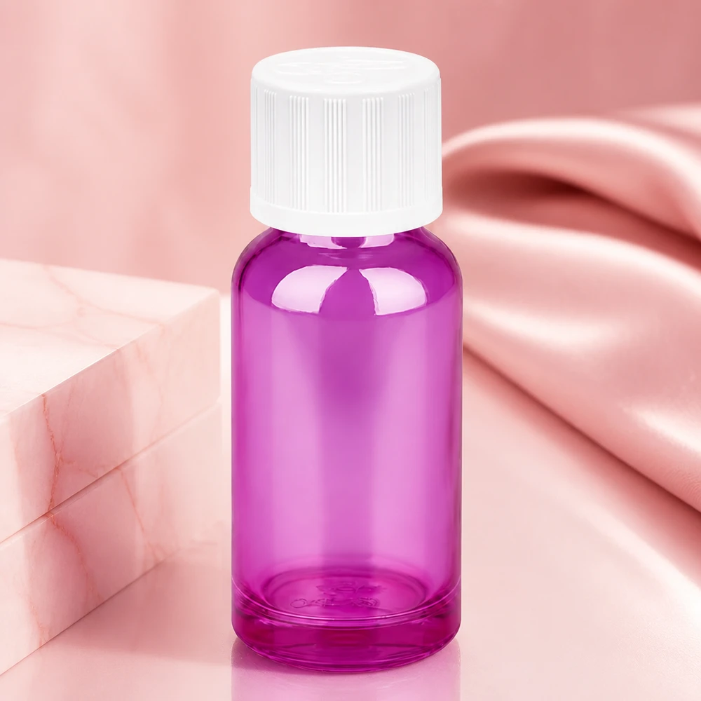 Premium 20ml Glasflasche in Violett mit Kindersicherung für professionelle Pharmazie und Labor