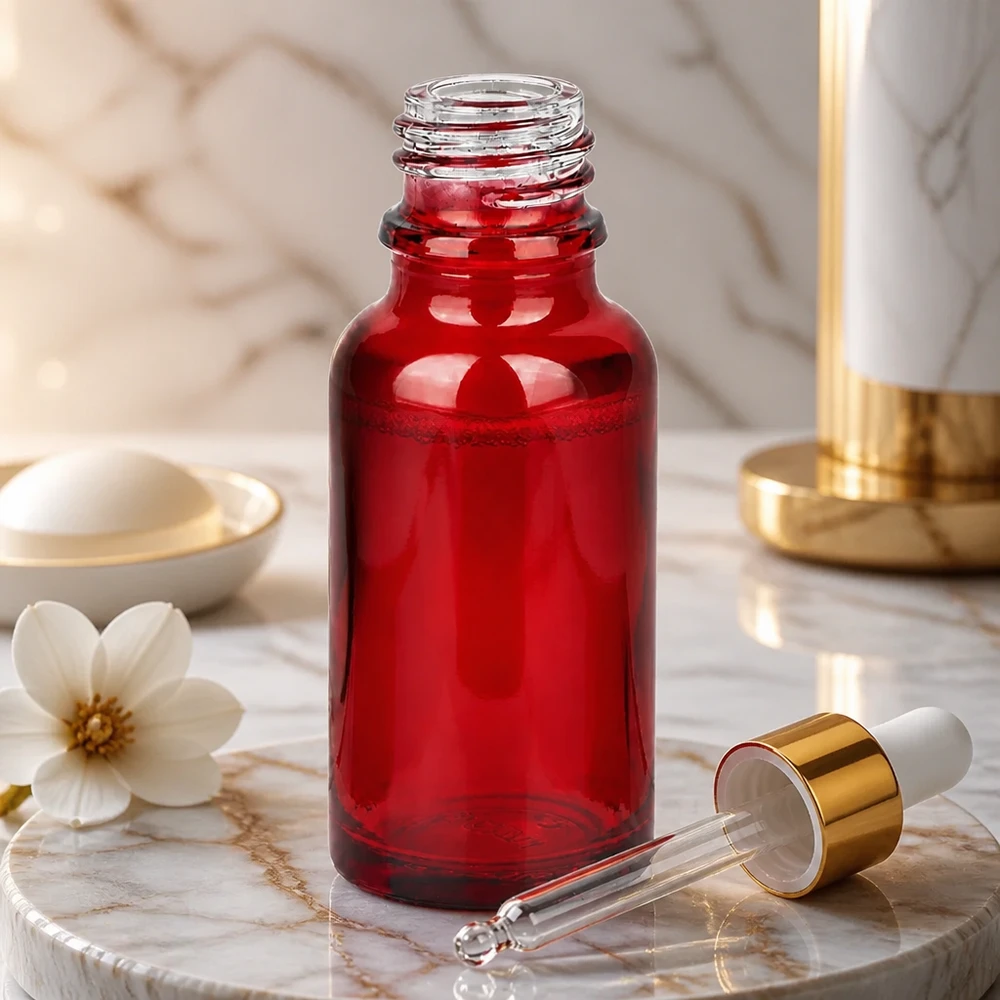 20ml lékárenská lahvička RedLine UT18/20 UNiTWIST. Professionelle 20ml RedLine Flasche UT18/20 UNiTWIST mit Tropfpipette für medizinische Präparate