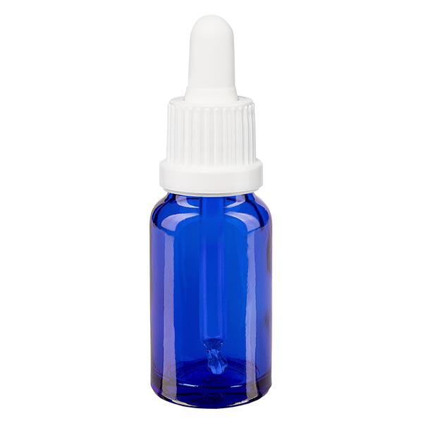 Lékárenská láhev modrá 10ml pipeta bílá s uzávěrem proti neoprávněné manipulaci Lékárenská láhev modrá 10ml pipeta bílá s uzávěrem proti neoprávněné manipulaci