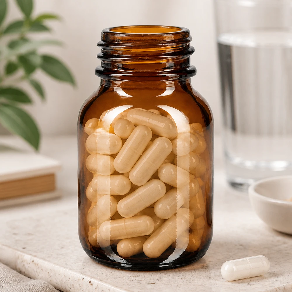 50ml láhev se širokým hrdlem jantarové sklo se šroubovacím uzávěrem Apothekerflasche 50ml aus braunem Glas mit weiter Öffnung für professionelle Anwendung