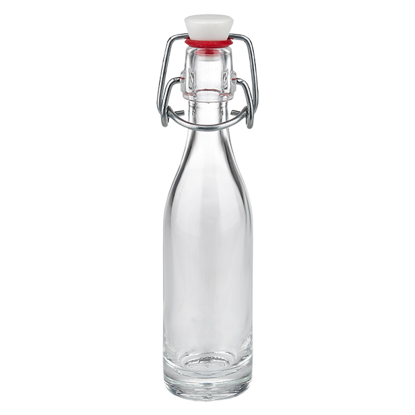 50ml Glasflasche mit Bügelverschluss PVC UNiTWIST - kleine Flasche mit Metallbügel und weißem Korken