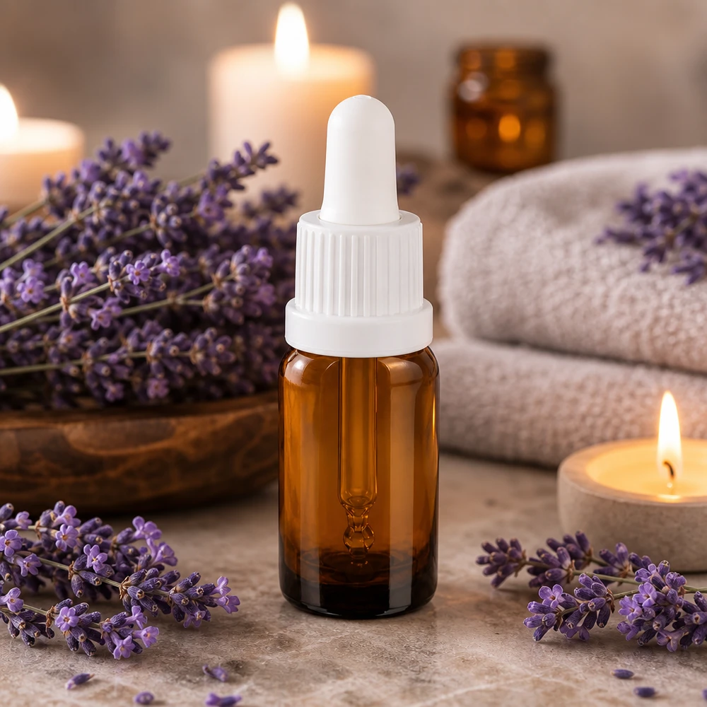 10ml pipetovací láhev bílá s uzávěrem s ochranou proti manipulaci BrownLine UT18/10 Elegante braune 10ml Glasflasche mit weißem Pipettenverschluss für Beauty-Produkte