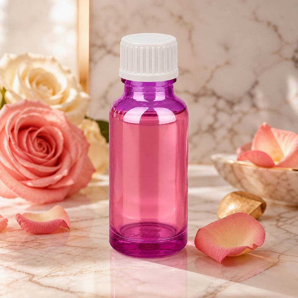 20ml lahvička s kapátkem 0,9 mm bílá standardní PurpleLine. UT18/20 20ml Tropfspender Purple mit 0.9mm Öffnung für kontrollierte Flüssigkeitsabgabe