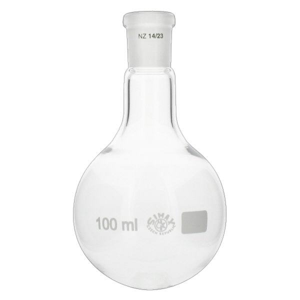 Baňka s kulatým dnem 100 ml se standardním broušeným spojem (14/23) Baňka s kulatým dnem 100 ml se standardním broušeným spojem (14/23)