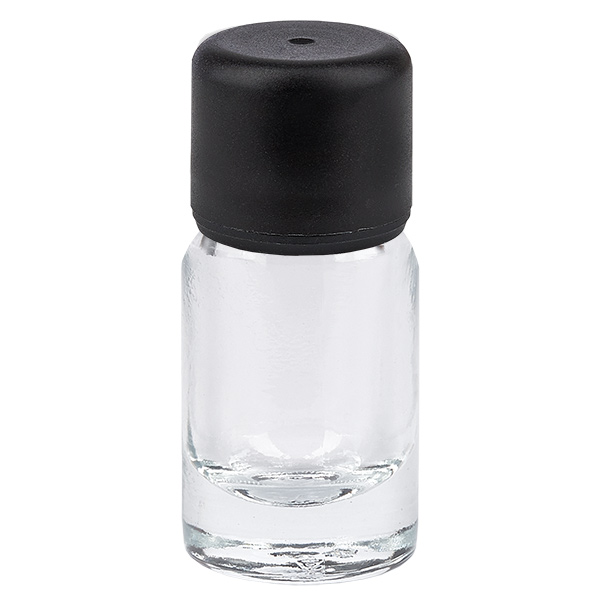 5ml lahvička 6mm šroubovací uzávěr černá Standard ClearLine UT18/5 5ml lahvička 6mm šroubovací uzávěr černá Standard ClearLine UT18/5