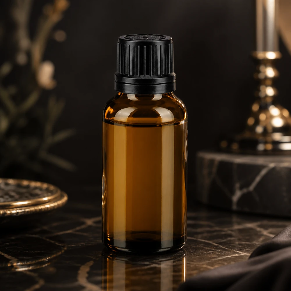 Lékárenská lahvička hnědá 20ml kapátko s nalévacím kroužkem 1mm černý uzávěr s ochranou proti manipulaci. Dunkle Apothekerflasche 20ml aus UV-Schutzglas mit schwarzem Originalitätsverschluss