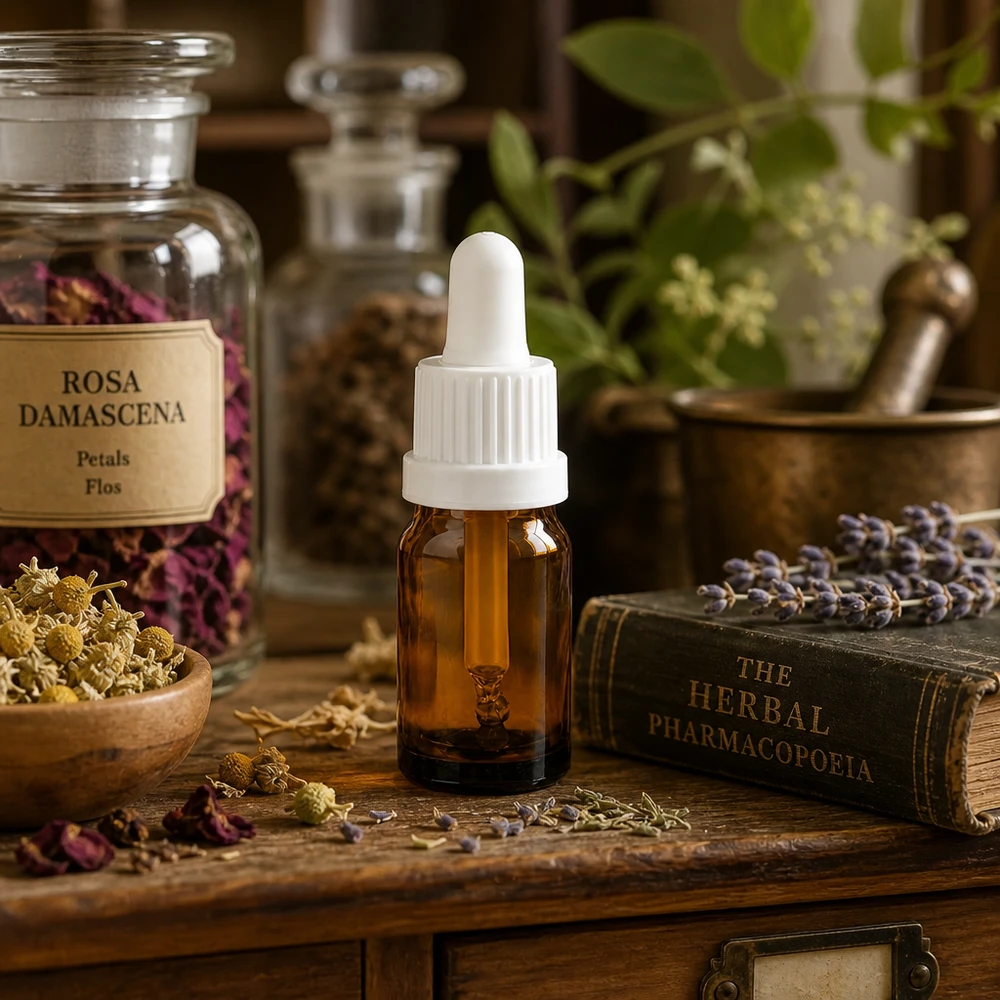 5ml pipetovací láhev bílá s uzávěrem s možností manipulace BrownLine UT18/5 Aromatherapie Pipettenflasche 5ml in pharmazeutischer Qualität für Duftöle und Essenzen