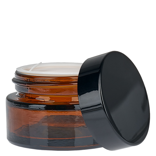 Skleněná dóza 20 ml hnědá s vkládacím víčkem UNiTWIST. Skleněná dóza 20 ml hnědá s vkládacím víčkem UNiTWIST.