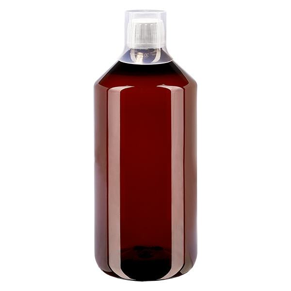 PET láhev 1000ml s bílým uzávěrem proti neoprávněné manipulaci + kelímek. PET láhev 1000ml s bílým uzávěrem proti neoprávněné manipulaci + kelímek.