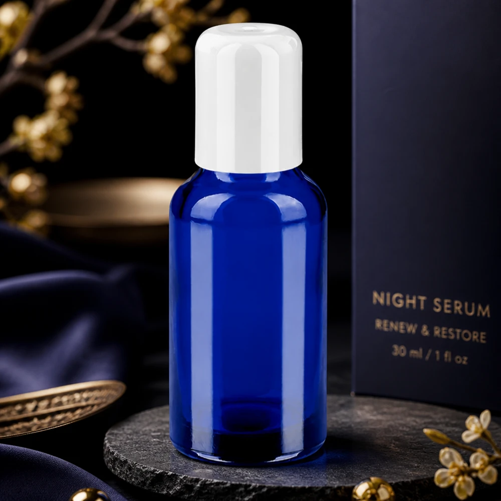 30ml roll-on lahvička bílá standardní uzávěr BlueLine UT18/30 Ergonomische Roll-On Flasche 30ml mit glatter Oberfläche ermöglicht einfache Handhabung und Reinigung