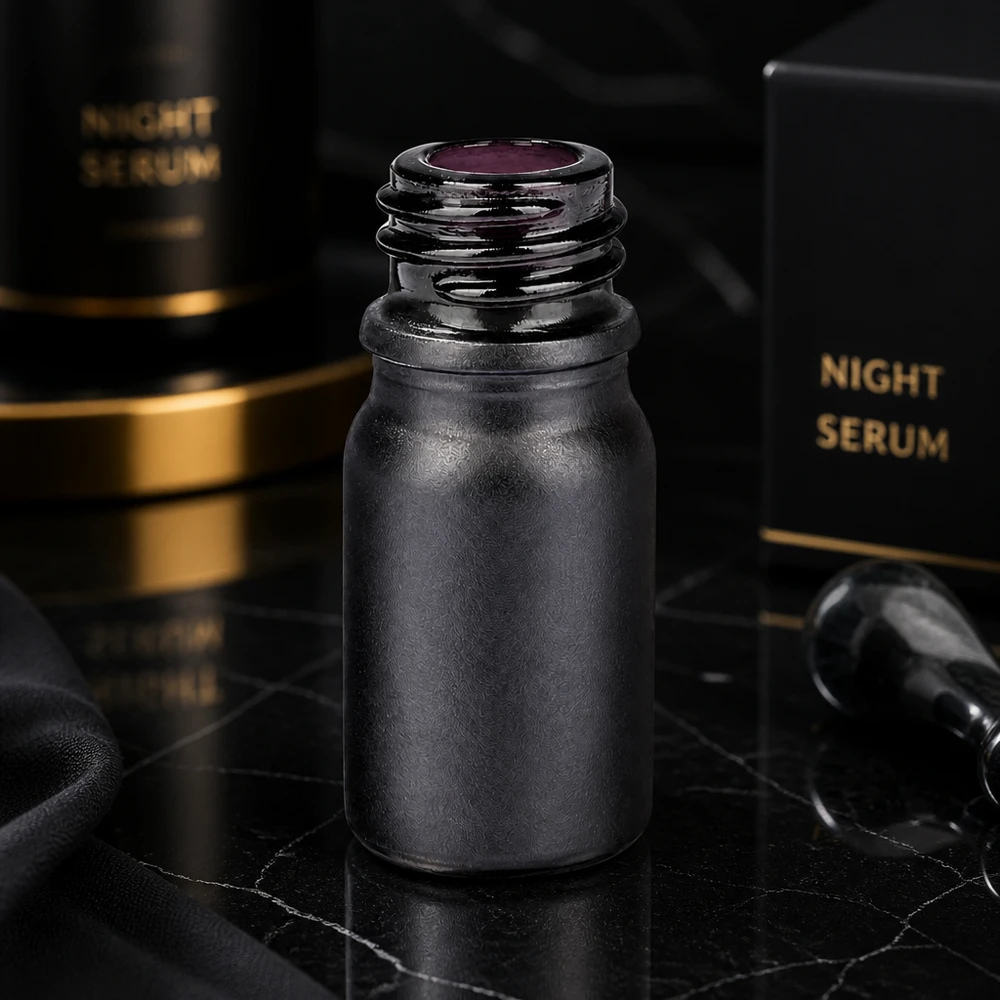 Professionelle 5ml Violettglas-Flasche BlackLine UT18/5 mit UNiTWIST-Verschluss für Seren