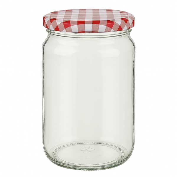 795ml kulatá sklenice s víčkem BasicSeal červená/bílá UNiTWIST