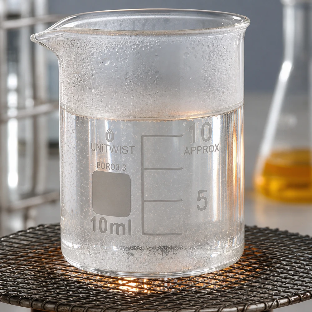 Kádinka 10 ml borosilikátová, nízká forma UNiTWIST Graduiertes Becherglas 10ml Borosilikat niedrige Form mit 5ml und 10ml Skalierung