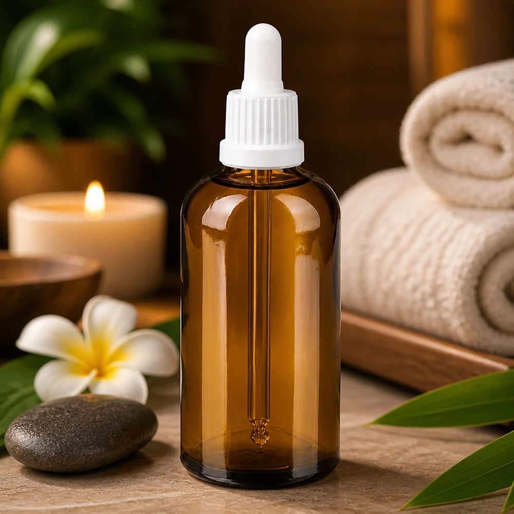 Kompakte 100ml Pipettenflasche braun optimal für Reise und mobile Anwendung von Ölen