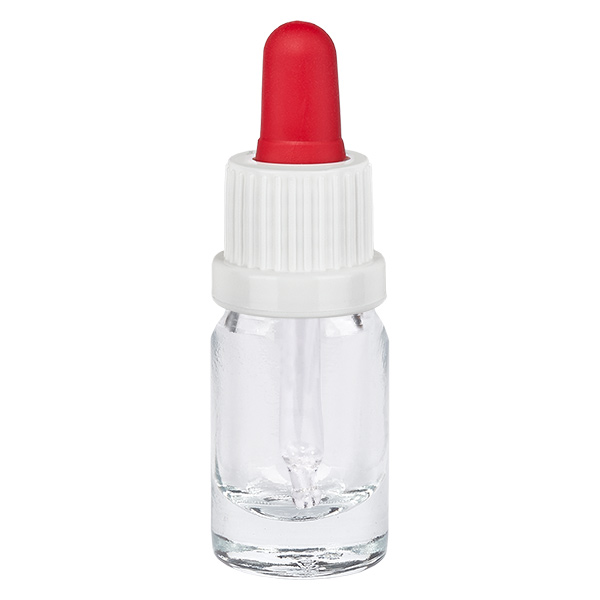 5ml pipetovací lahvička bílá/červená s uzávěrem proti neoprávněné manipulaci ClearLine UT18/5