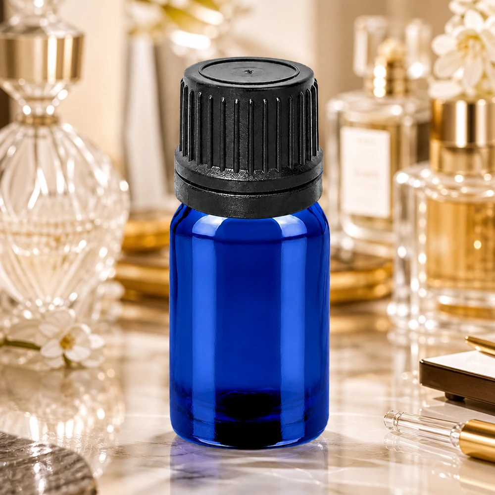 5ml lahvička s kapátkem 1mm černá s uzávěrem odolným proti manipulaci BlueLine UT18/5 Blaue 5ml Tropfflasche mit robustem schwarzen Verschluss für sichere Aufbewahrung von Flüssigkeiten