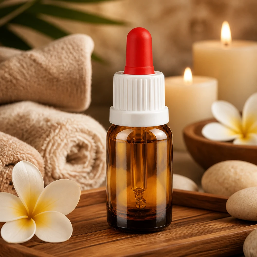 10ml Glasflasche mit rotem Silikonkopf für hygienische und sichere Anwendung von Flüssigkeiten