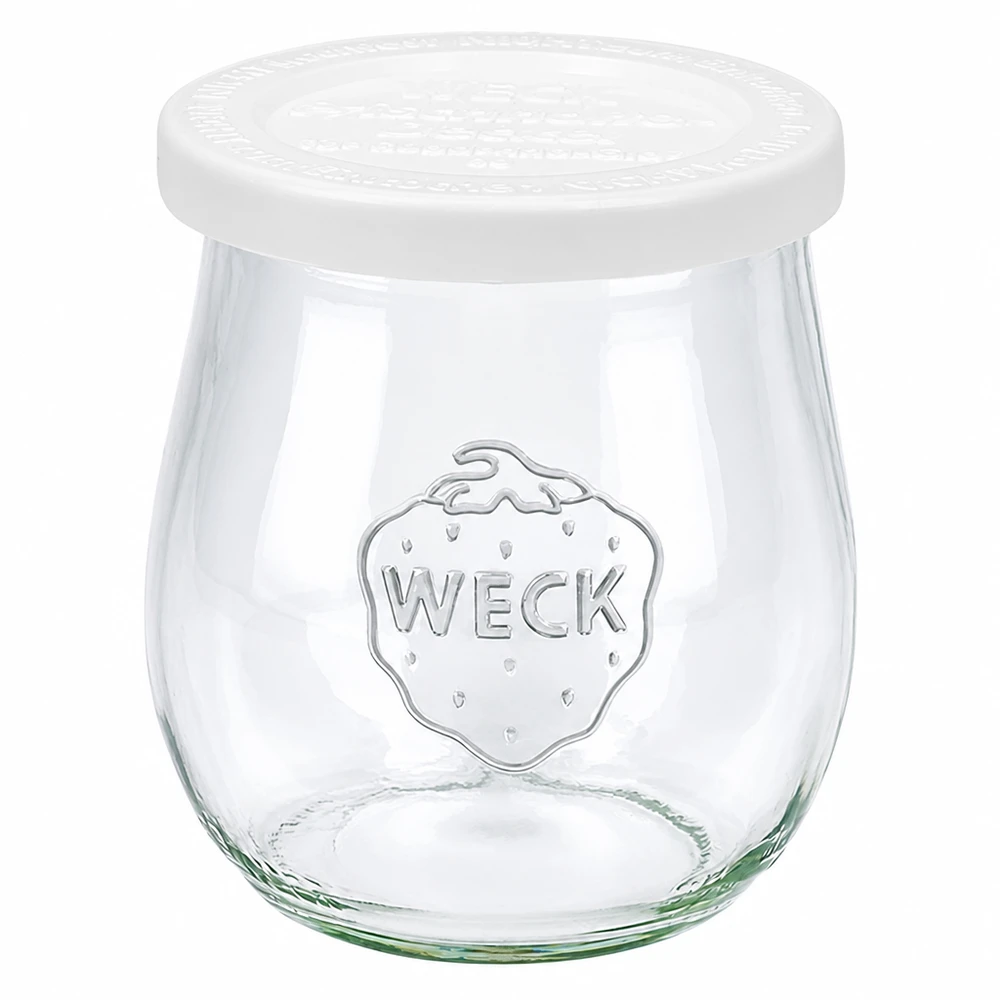 220ml tulipánová sklenice s víčkem na zavařování WECK RR60 WECK Tulpenglas 220ml mit weißem Frischedeckel RR60 - Einmachglas aus Glas für Konservierung und Aufbewahrung
