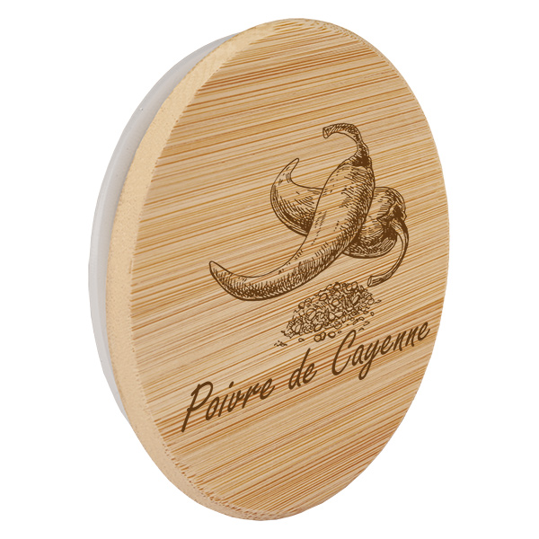 Couvercle en bois "Poivre de Cayenne" pour WECK RR60 Couvercle en bois "Poivre de Cayenne" pour WECK RR60