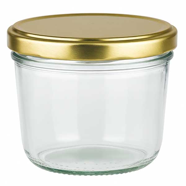 230ml Sturzglas mit goldenem BasicSeal Deckel UNiTWIST - leeres Einmachglas mit Schraubverschluss aus Glas