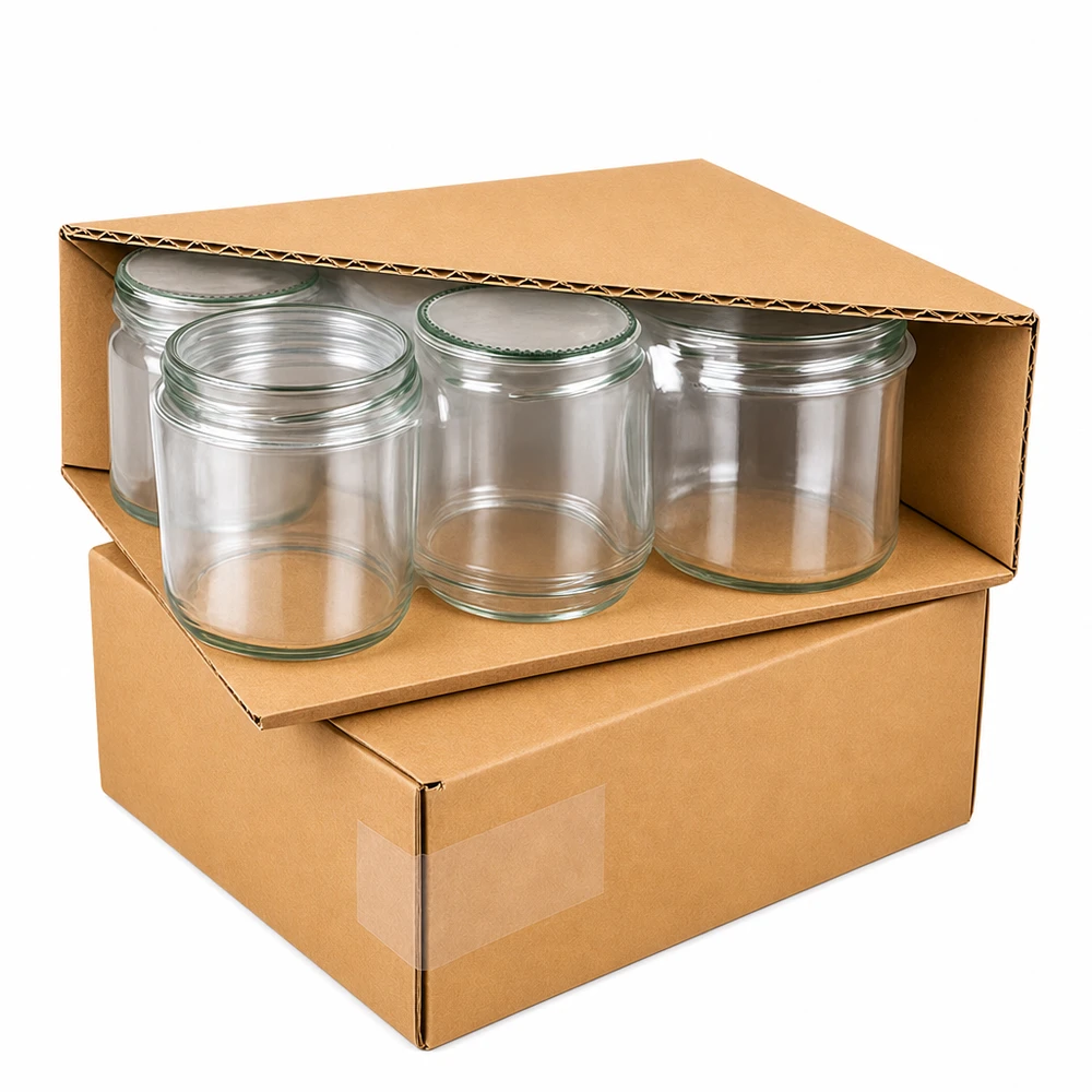 350ml kelímky + víčko BasicSeal flower mint UNiTWIST Sturzgläser 350ml im Karton verpackt, Versandverpackung für Einmachgläser mit BasicSeal Deckeln