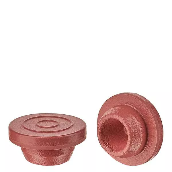 Injekční zátka 20 mm červená z bromobutylu