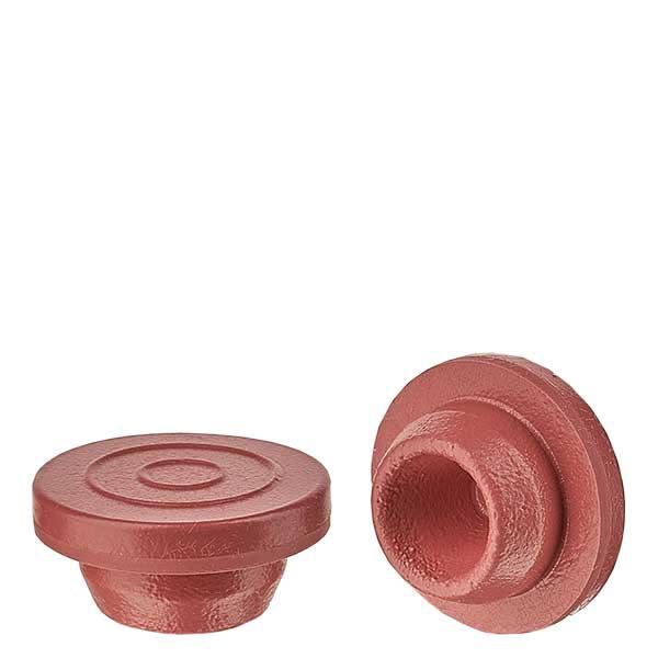 Injekční zátka 20 mm červená z bromobutylu Injekční zátka 20 mm červená z bromobutylu