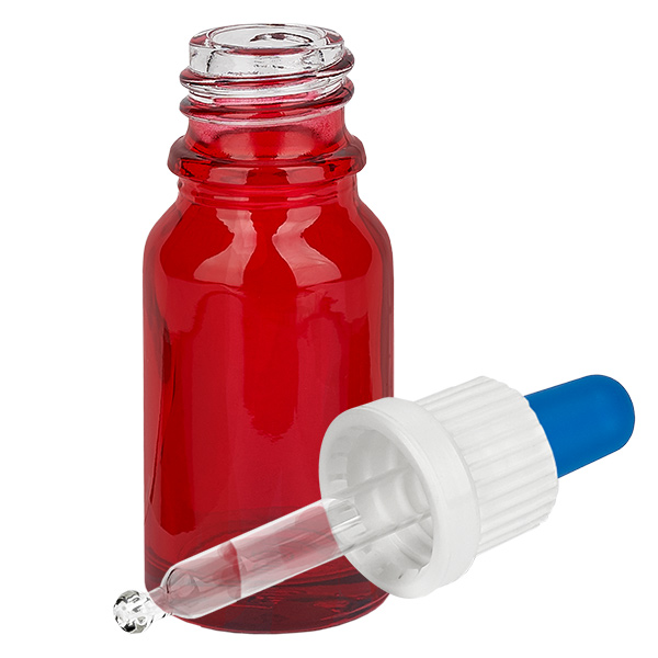 10ml pipetovací lahvička bílá/modrý tamper-evidentní uzávěr RedLine UT18/10