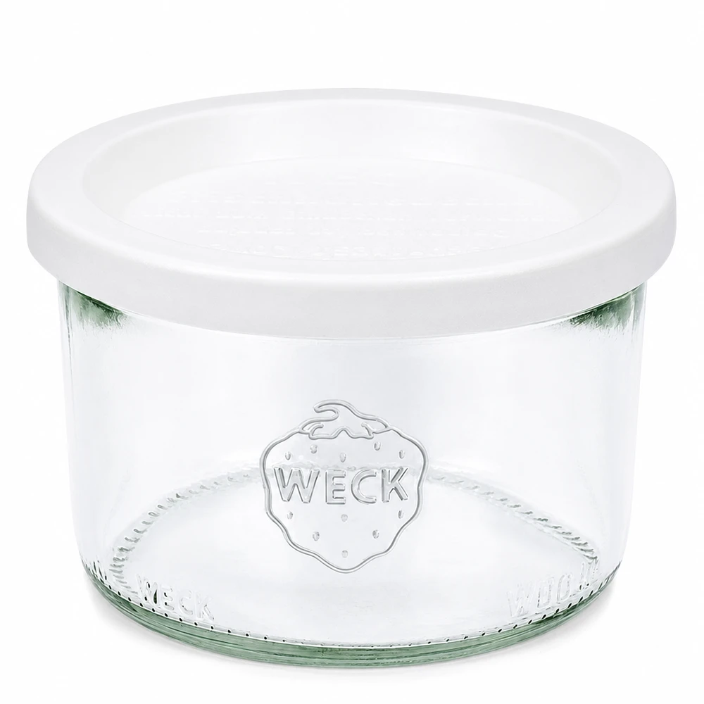 WECK Sturzglas 200ml mit weißem Frischedeckel RR80 Einmachglas für Marmelade und Konserven