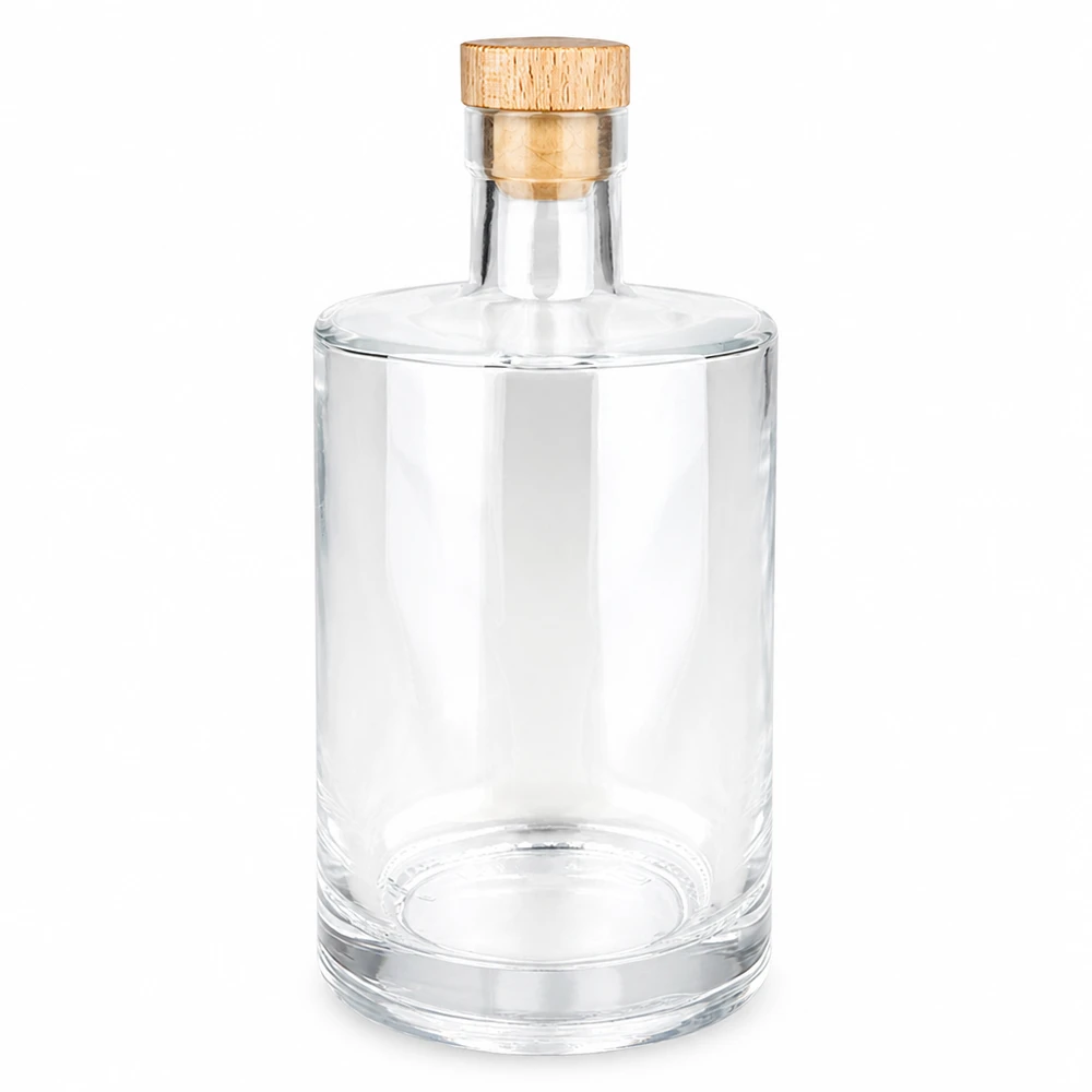 700ml Glasflasche "Galileo" mit Holzgriffkorken UNiTWIST® 700ml Glasflasche Marie mit Holzgriff-Korken UNiTWIST leer transparent auf weißem Hintergrund